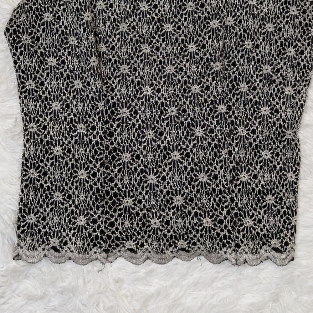 Y2K Whimsygoth Lacy Tank Top Black and White Size Large Dress Barn - Picture 6 of 8